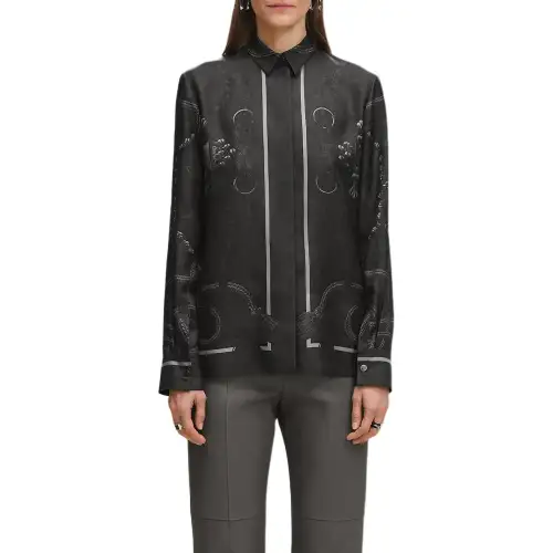 HERMES Shirt Women's Charcoal Gray