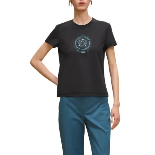 HERMES FW25 Regular T Shirt Women's Blue Black