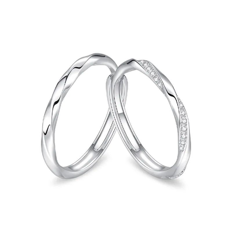 YINCHIE 925 Sterling Silver 999 Fine Silver Synthetic Cubic Zirconia Rings Unisex