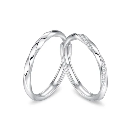 YINCHIE 925 Sterling Silver 999 Fine Silver Synthetic Cubic Zirconia Rings Unisex