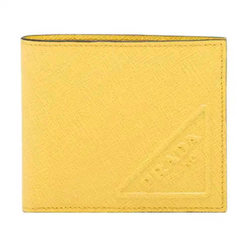 PRADA Saffiano Leather Wallet Men's Yellow