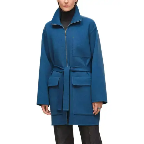 HERMES Coats Women's Pain Blue Moderate