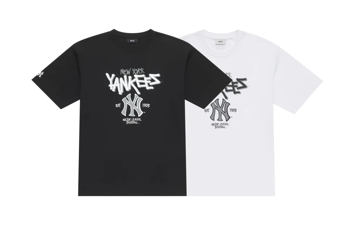 MLB New York Yankees Basic Collection T Shirt Unisex 2 Pack Black White