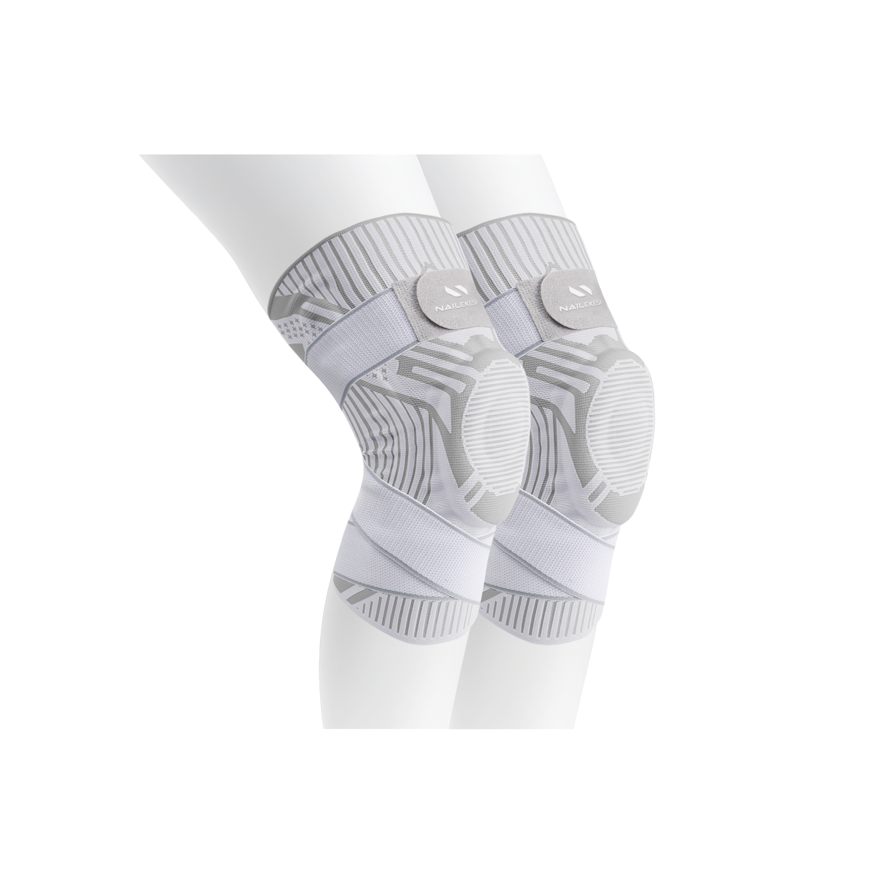 Sports silicone shock-absorbing knee pads, non-slip climbing volleyball tennis belt for hiking for cycling, football basketball bike for badminton for gym for table tennis for yoga for men and women, for running
