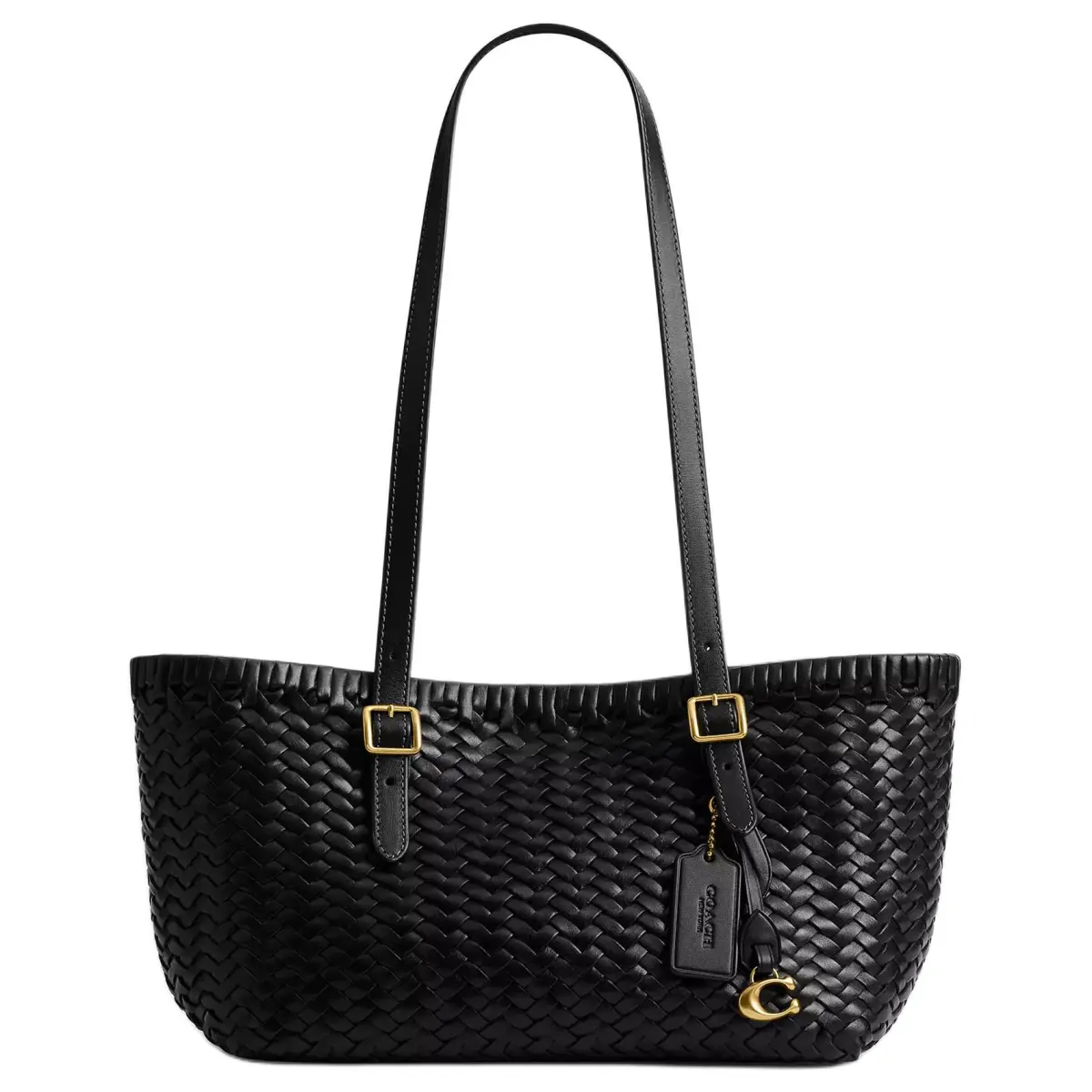 COACH Leather Tote Bag, Shopping Bag, Handbag Medium Women's Black