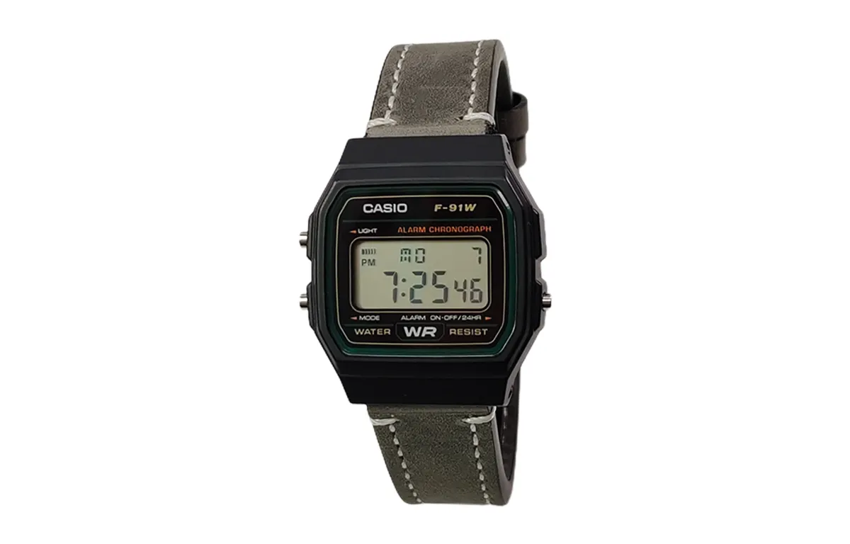 CASIO Custom Collection Quartz Movement Genuine Leather Strap Watch Men's Watches Black Dial
