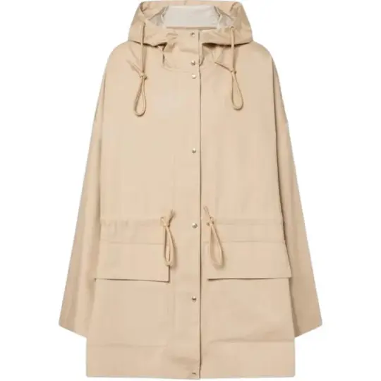 Moncler Moncler однотонная свободная куртка с длинными рукавами женская бежевая