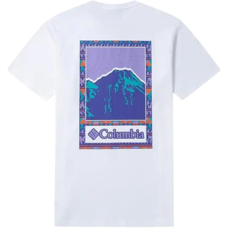 Columbia T-Shirts Unisex White Crew Neck Moderate Straight Fit