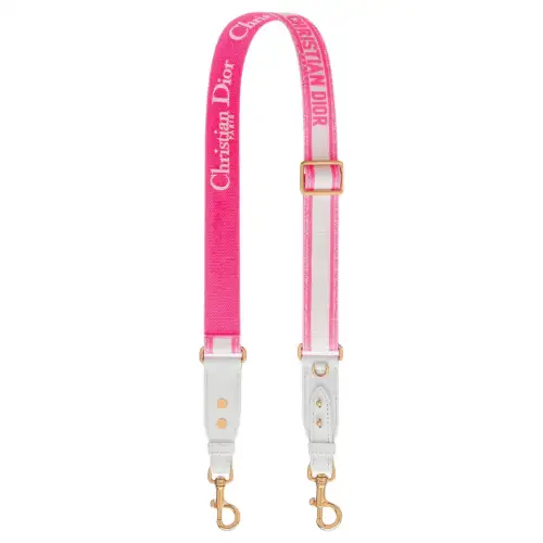 DIOR Cow Leather Bag Straps Women's Neon Pink