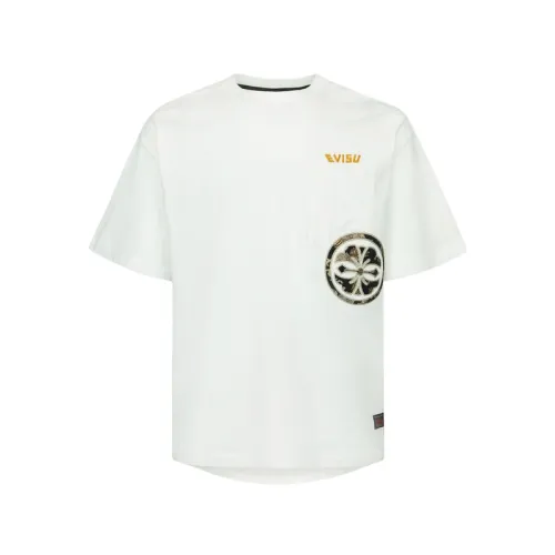 EVISU T Shirts Men's White Crew Neck Moderate Straight Fit