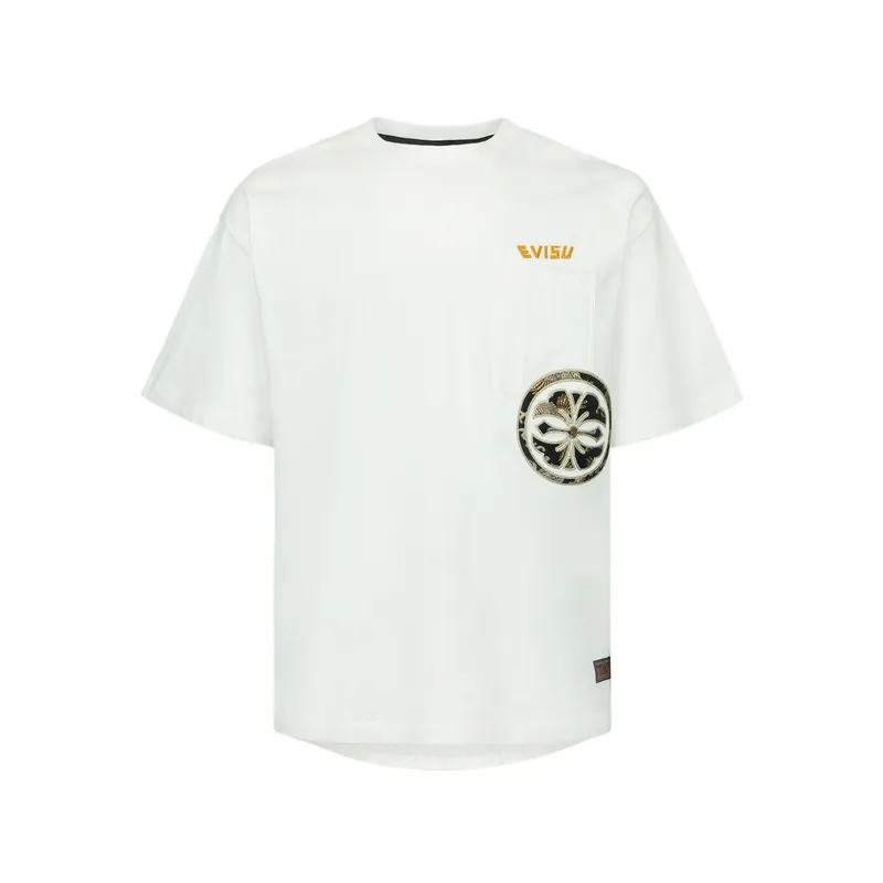 EVISU T Shirts Men's White Crew Neck Moderate Straight Fit