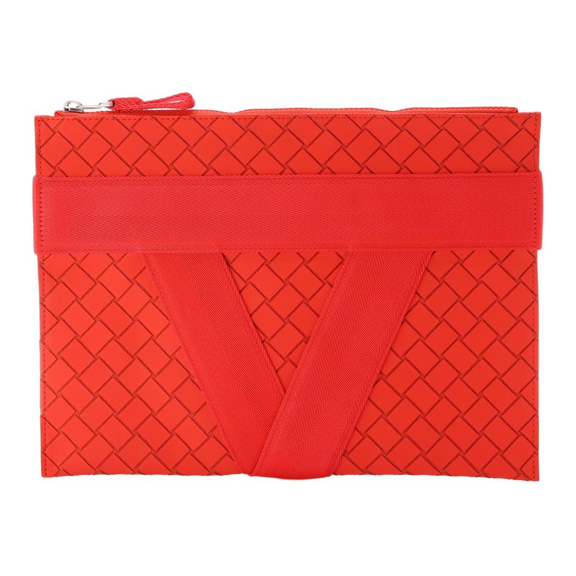 Bottega Veneta Polyester With Cotton Polyamide Clutch Men's Red