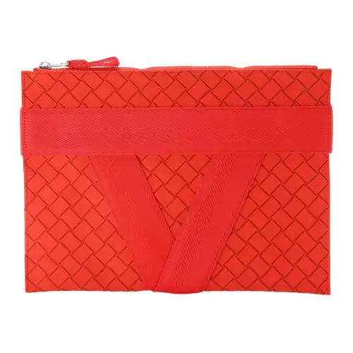 Bottega Veneta Polyester With Cotton Polyamide Clutch Men's Red