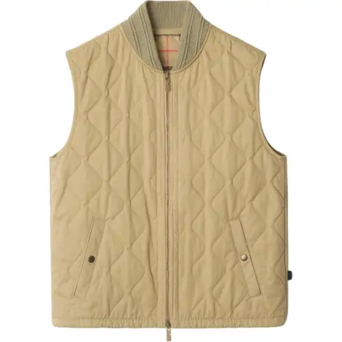 Burberry Quilted Gabardine Gilet