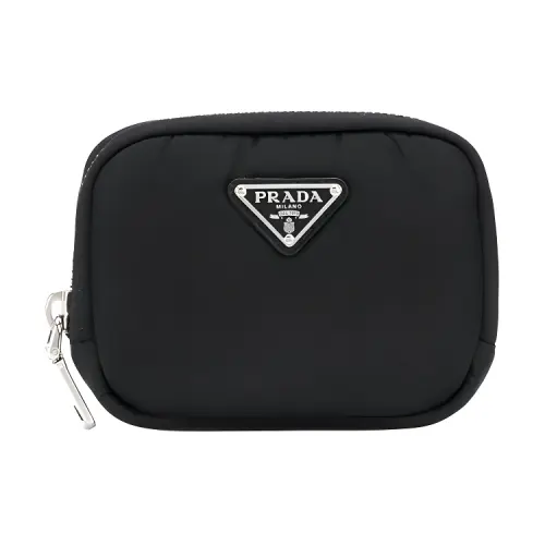 PRADA Zip Closure Nylon Wallet Mini Unisex Black