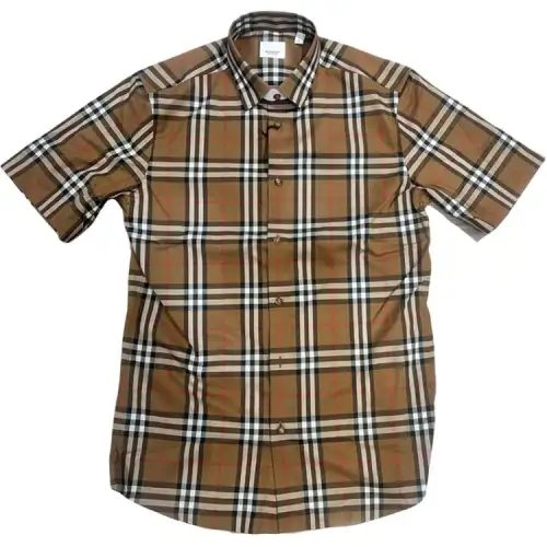Burberry Shirts Men's Brown Lapel Moderate Other
