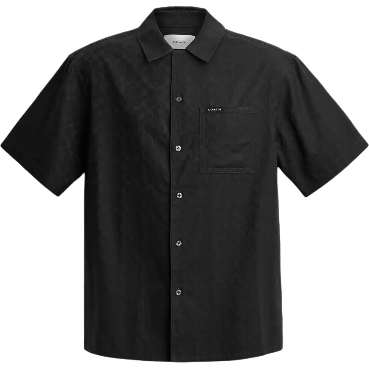 COACH Shirts Men's Black Lapel Moderate Straight Fit