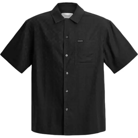 COACH Shirts Men's Black Lapel Moderate Straight Fit