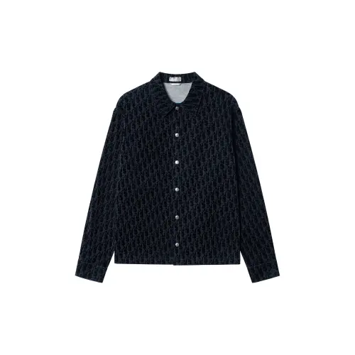 DIOR Shirts Men's Blue Lapel Moderate Other