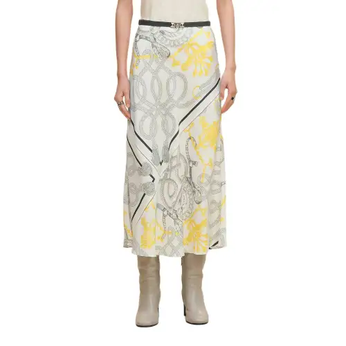 HERMES FW25 Casual Long Skirt Women's White