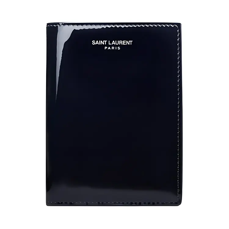 SAINT LAURENT PARIS Calfskin Wallet Men's Dark Blue
