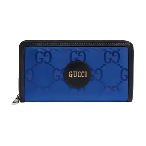 GUCCI Nylon With Leather Wallet Men's Blue