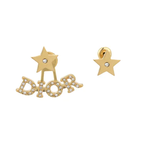 DIOR Metal, Crystal Earrings Women's Gold
