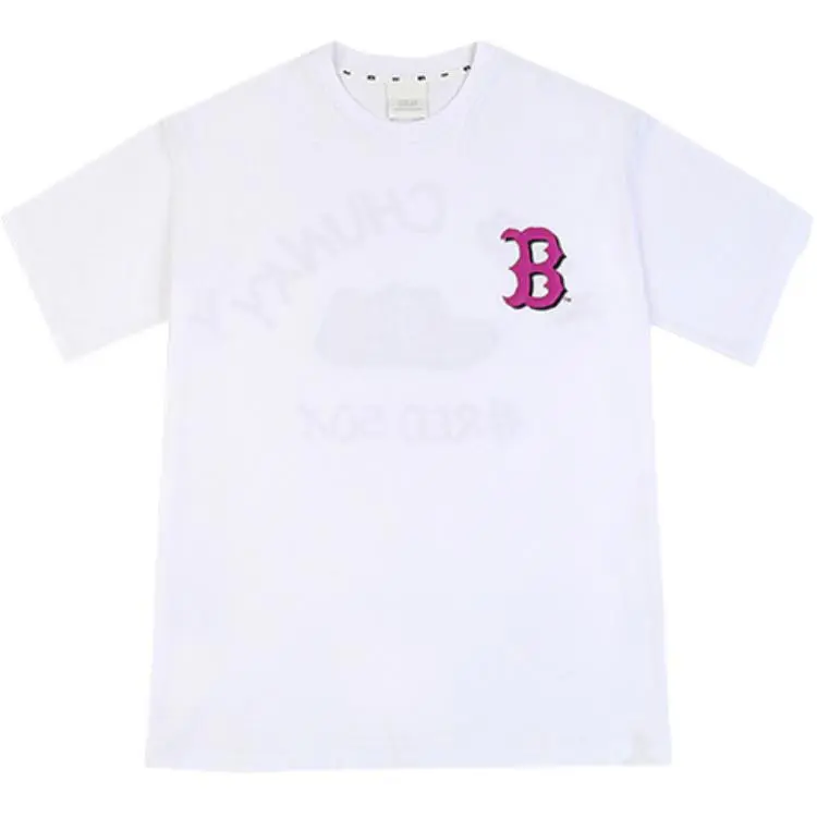 MLB T-Shirts Men's White Crew Neck Moderate Straight Fit