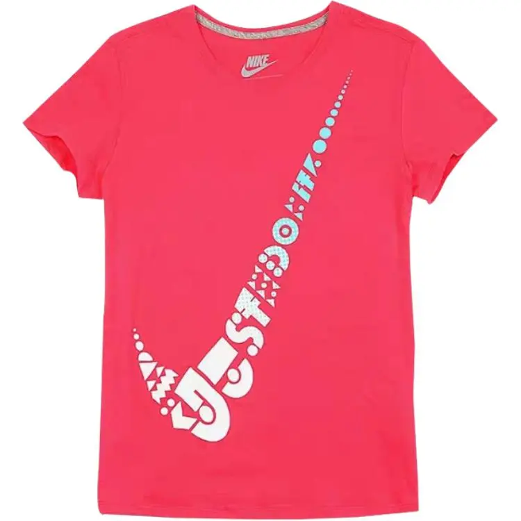 Nike T-Shirts Women's Red Crew Neck Moderate