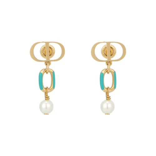 DIOR Metal, Resin Pearl Earrings Women's Gold