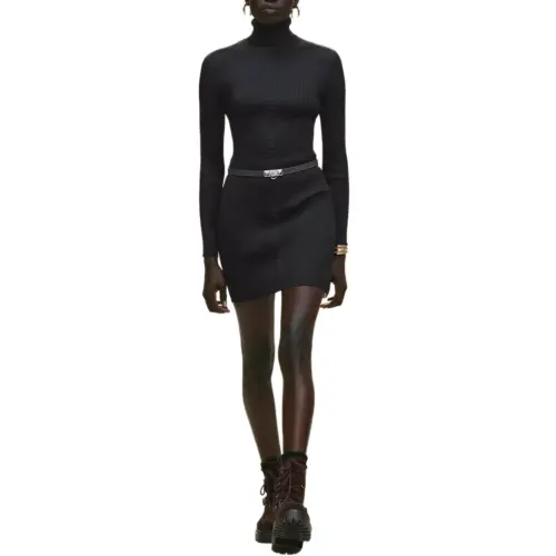HERMES Long Sleeved Dress Women's Black
