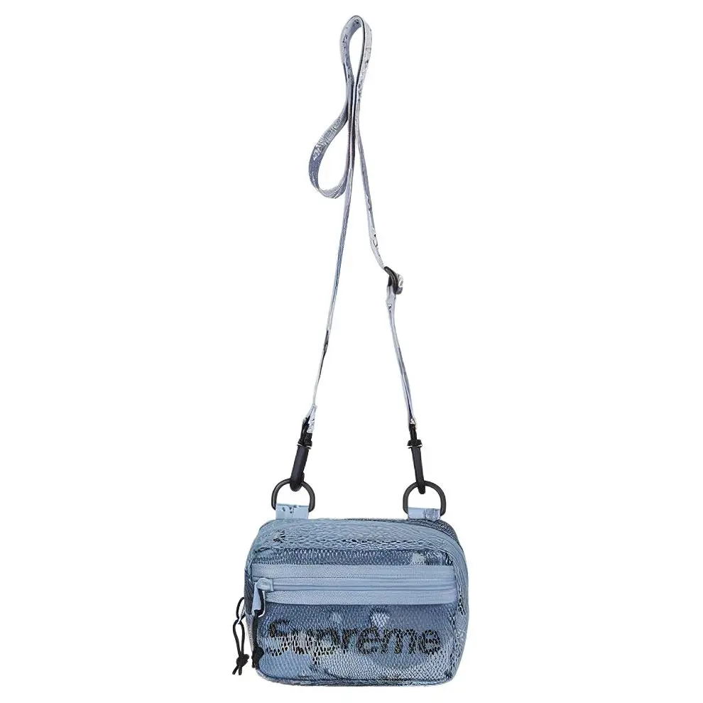 Supreme Leather, Nylon Shoulder Bag, Crossbody Bag Regular Unisex Blue