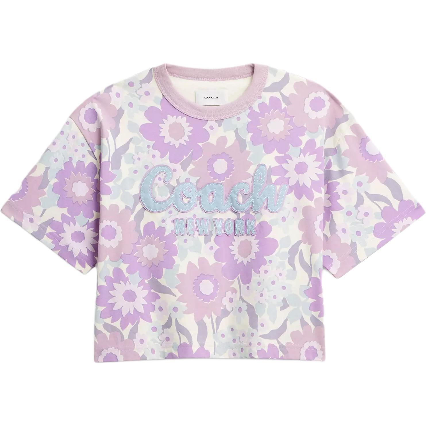 Женская футболка COACH SS25 T (пурпурная)
