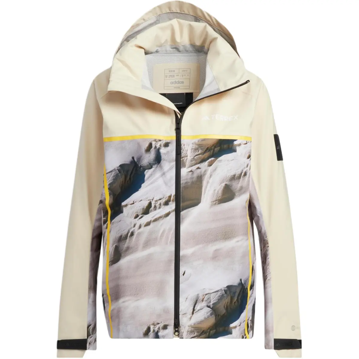 Adidas Outdoor Hiking Waterproof Windproof Windbreaker Jacket Women's Earth Yellow