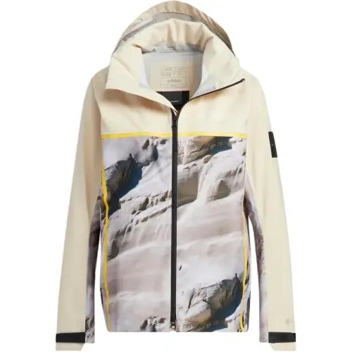 Adidas Outdoor Hiking Waterproof Windproof Windbreaker Jacket Women's Earth Yellow