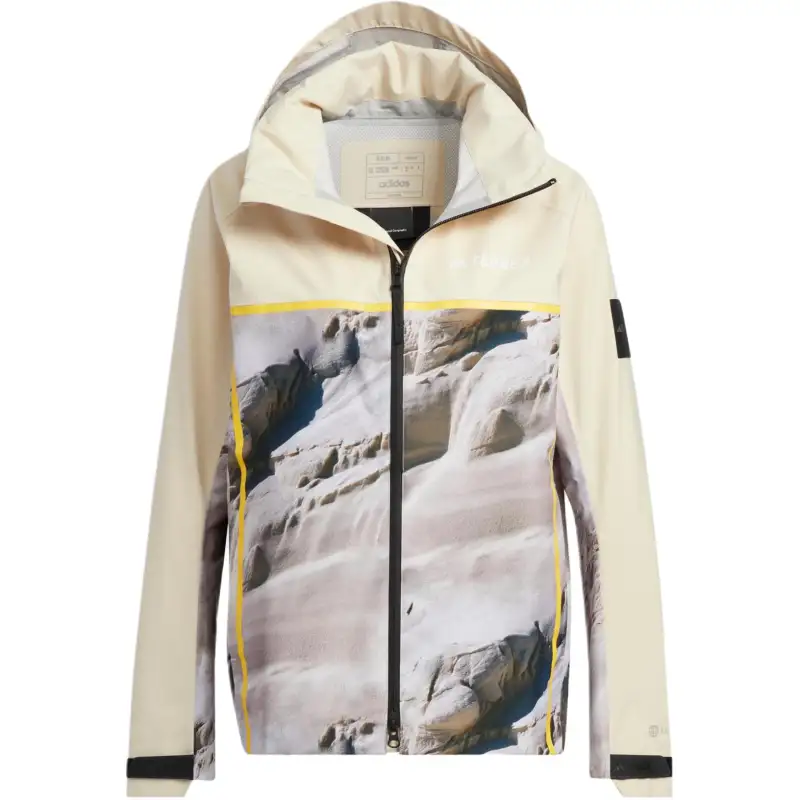 Adidas Outdoor Hiking Waterproof Windproof Windbreaker Jacket Women's Earth Yellow
