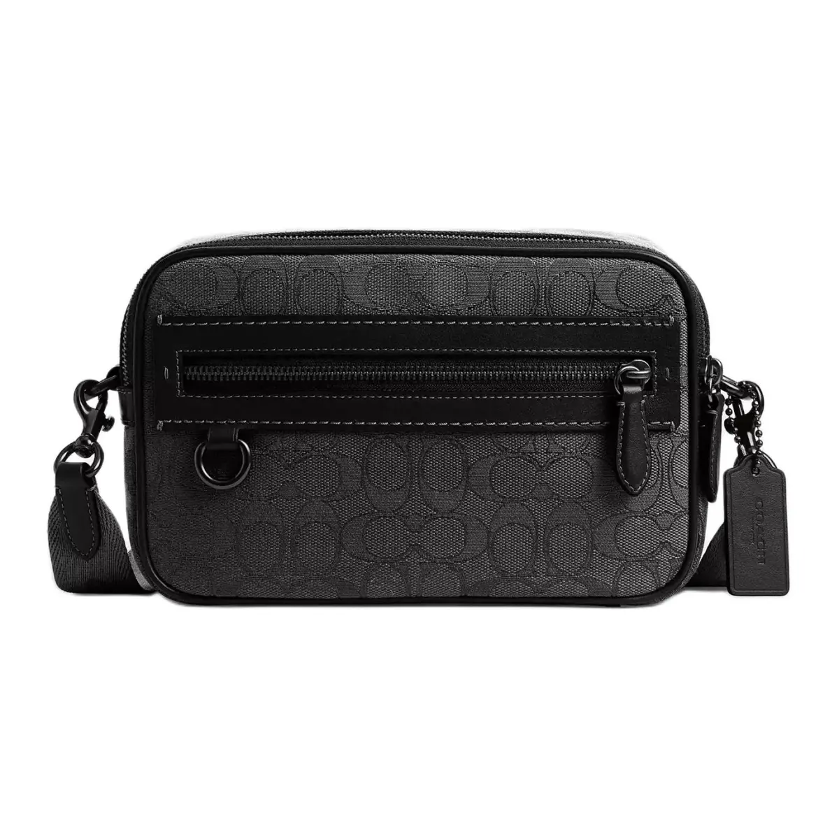 COACH Leather Camera Bag, Shoulder Bag Small Men's Black