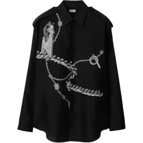 Burberry Shirts Men's Black Moderate