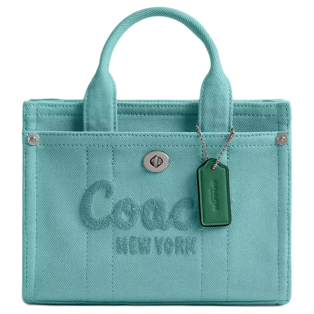 COACH Cargo Green Charm Tag Tote Bag, Shopping Bag, Shoulder Bag, Crossbody Bag, Handbag Small Women's Ivy