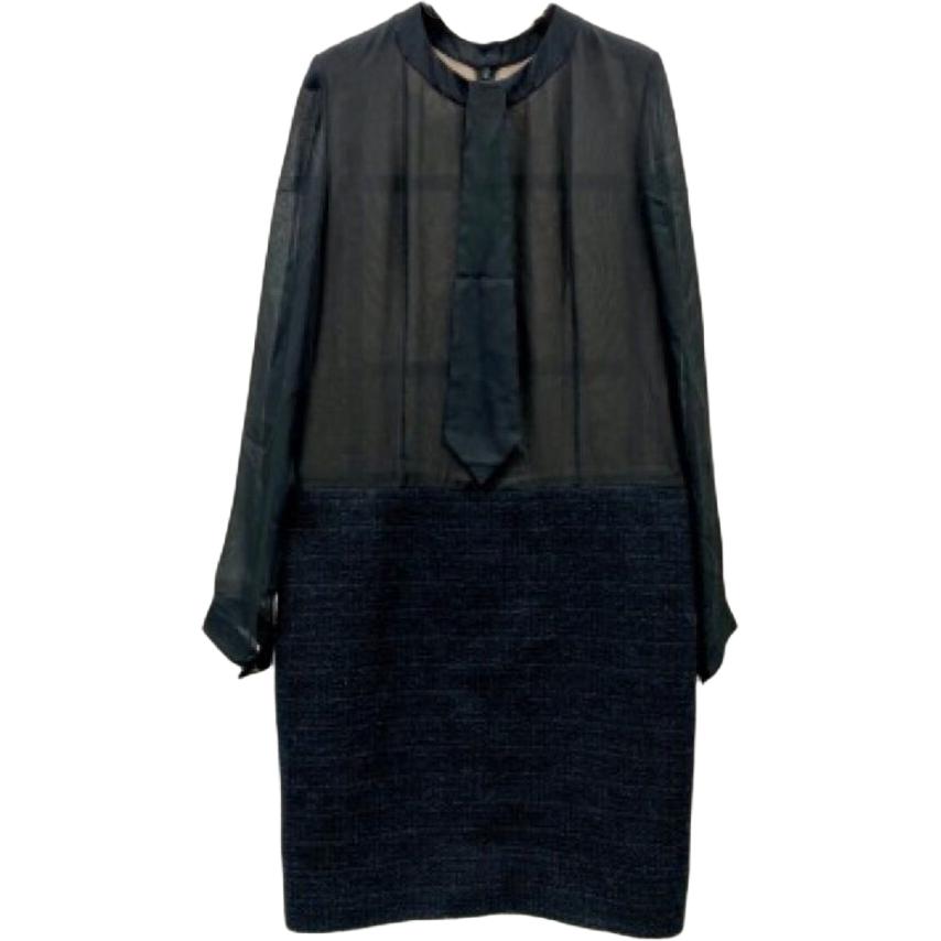Женское платье Chanel 21K Tie Solid Slim (черное)
