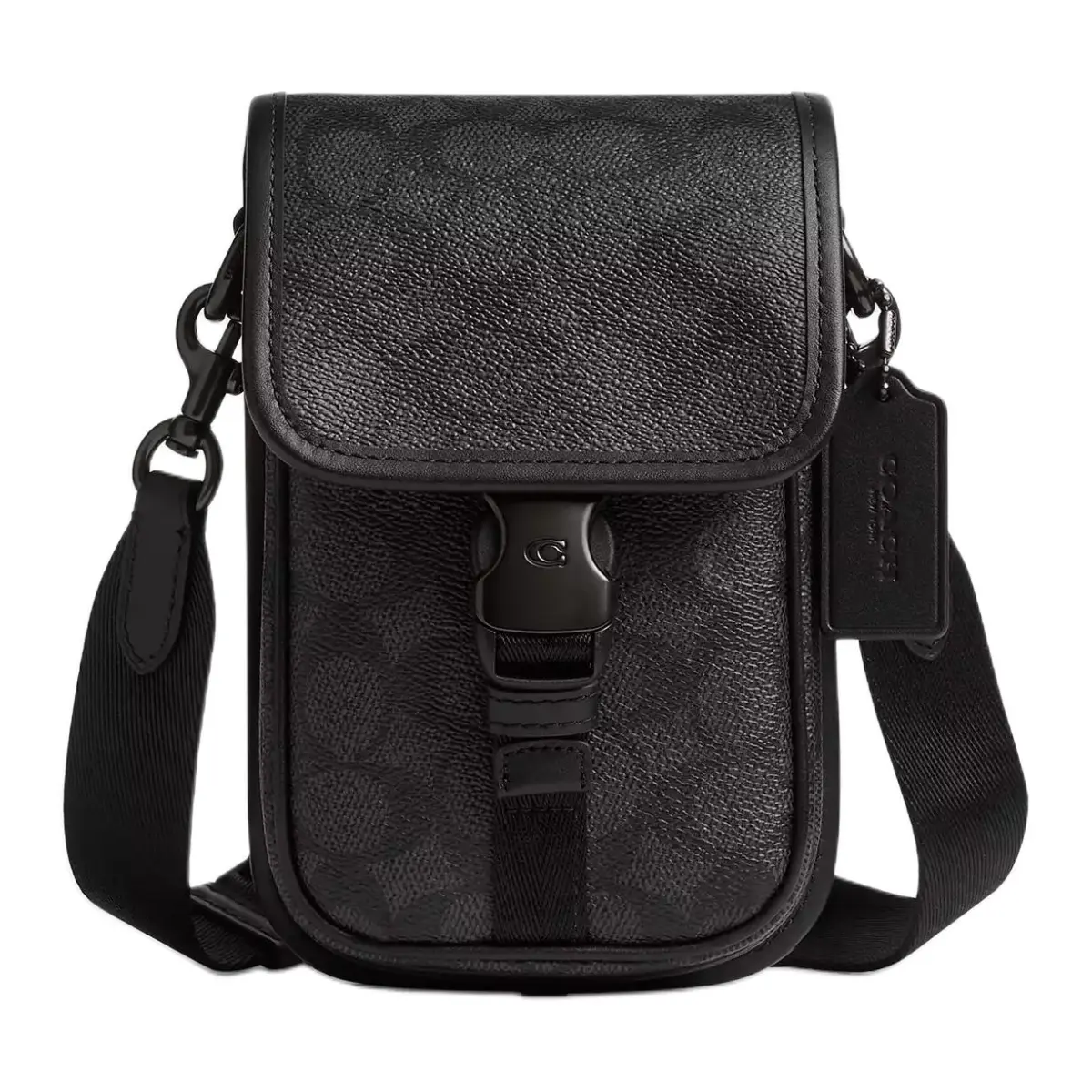 COACH League Leather Shoulder Bag, Crossbody Bag Men's Black Gray