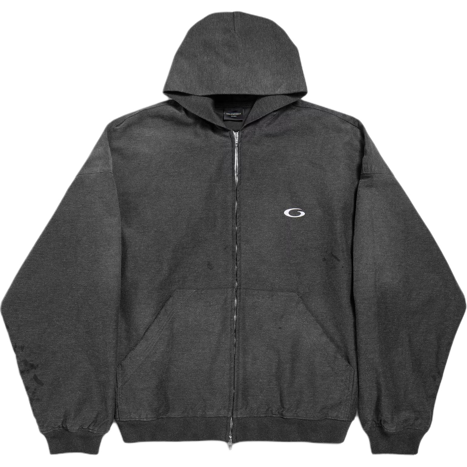 Balenciaga Loop Sports Icon Embroidered Zipped Hoodie