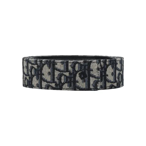 DIOR Cow Leather Belts Men's Black Width 3.5cm