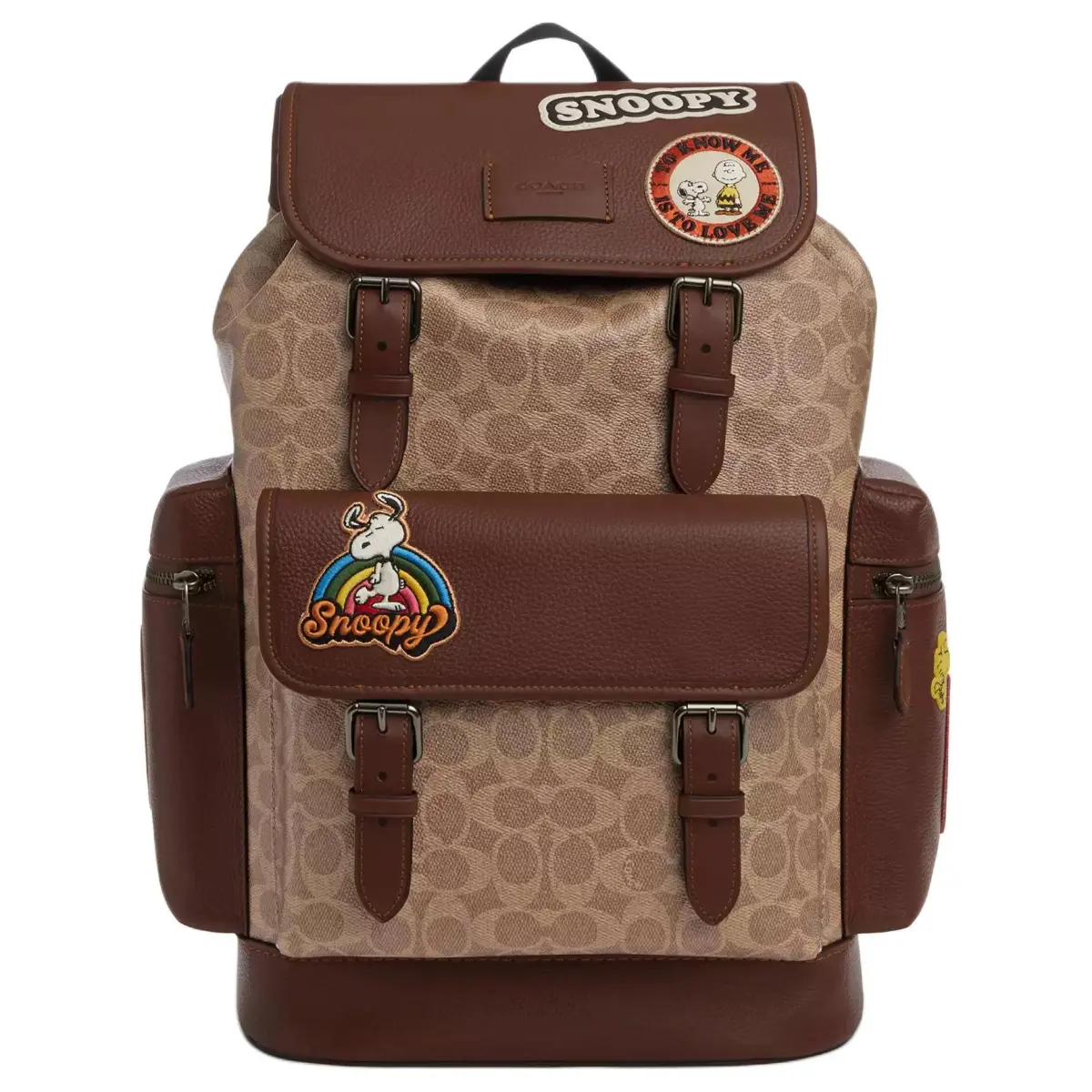 COACH PEANUTS Collaboration Sprint Coated Canvas Backpack Large Men's Ochre