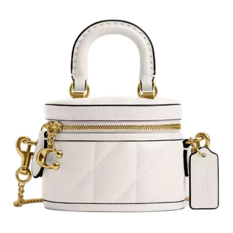 COACH Trail Nappa Leather One Shoulder Handbag Mini Women's Chalk White