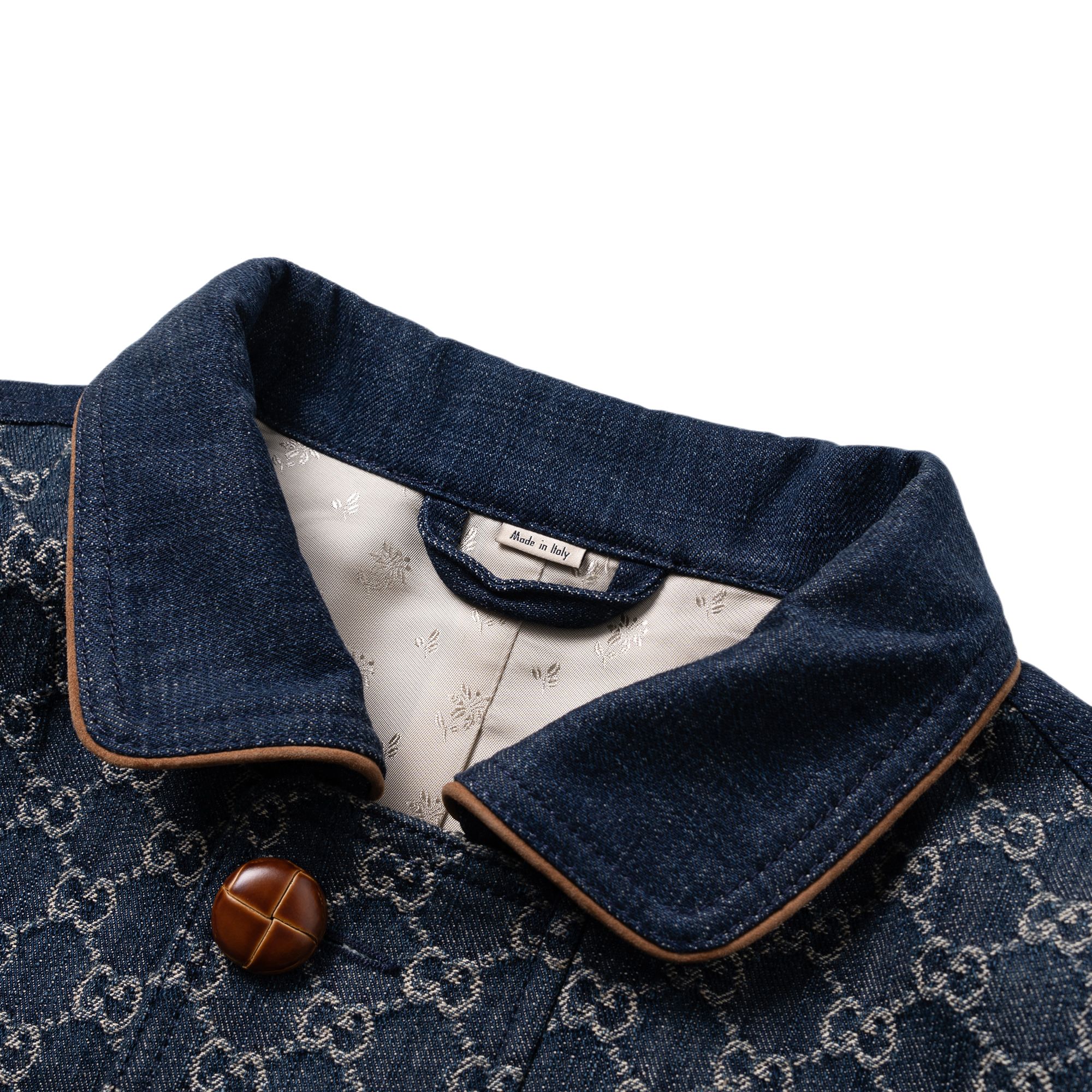 Мужская куртка Gucci Denim Logo (синяя) — фото 4