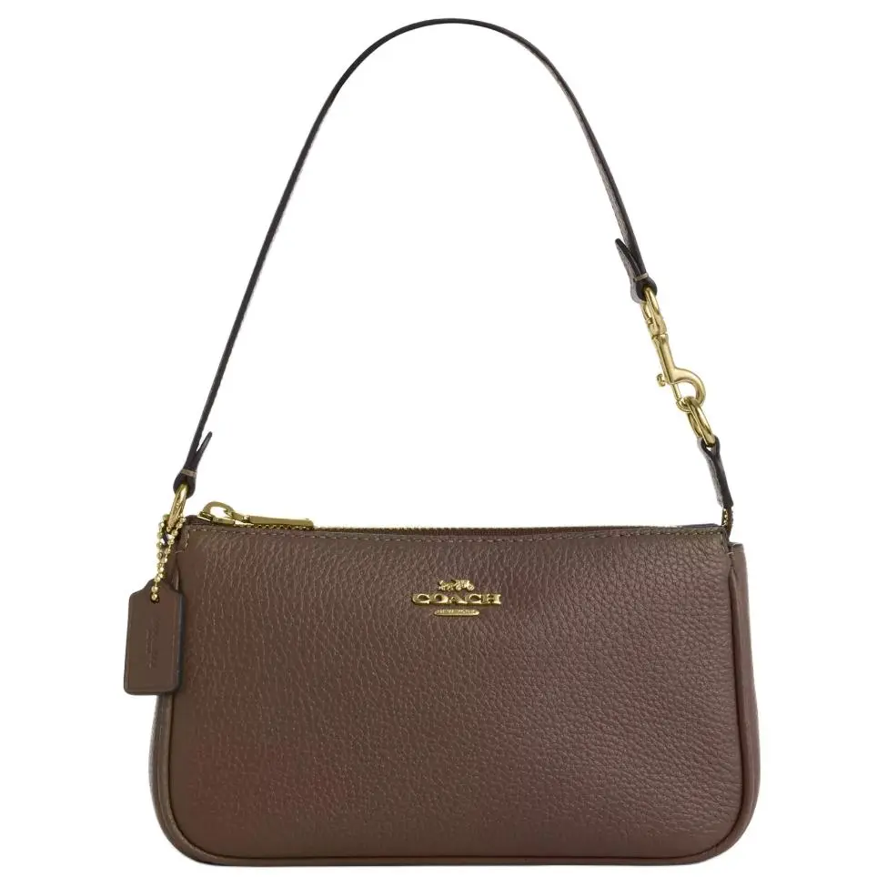 COACH Nolita Leather Handbag, Shoulder Bag Small Women's Gothic Stone Color