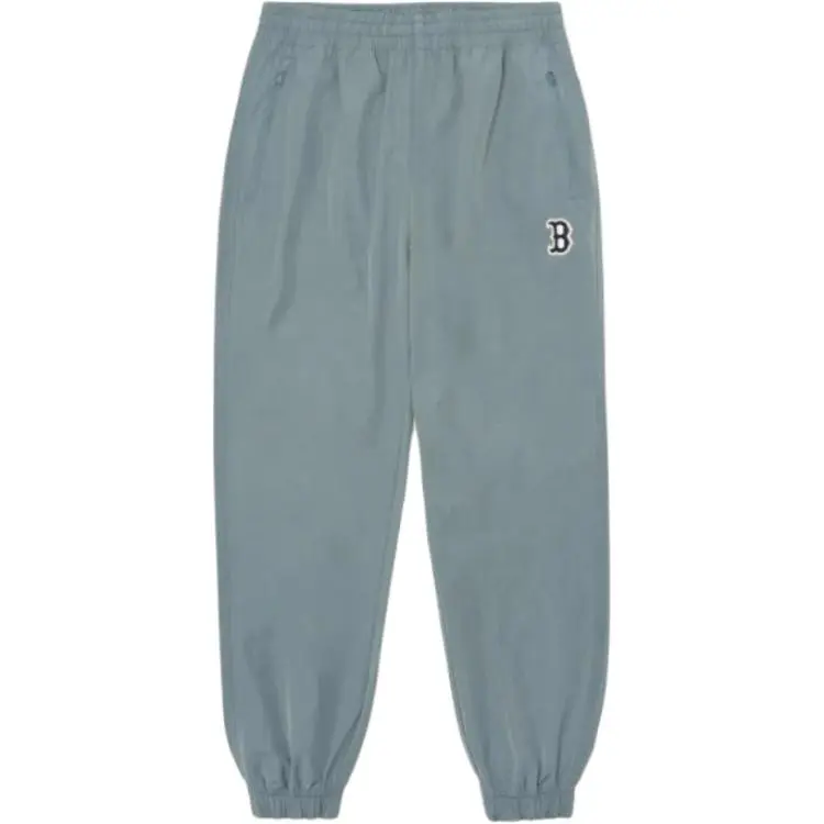 MLB Basic Logo Knitted Sweatpants Unisex Gray Moderate Cuffed Pants