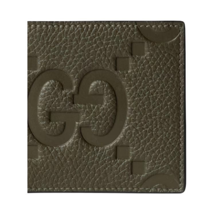 Мужской кошелек Gucci Jumbo GG (темно-зеленый) — фото 3