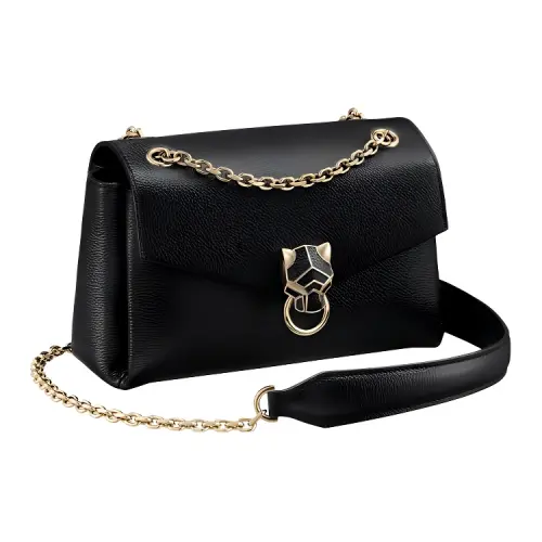 CARTIER Panthère De Cartier Calfskin Handbag Mini Women's Black